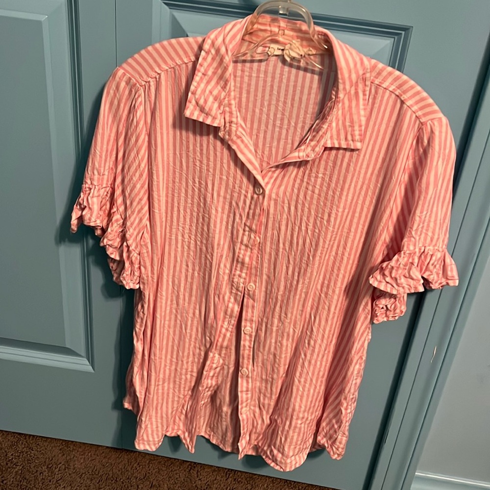 Gauzy Pink/White striped shirt